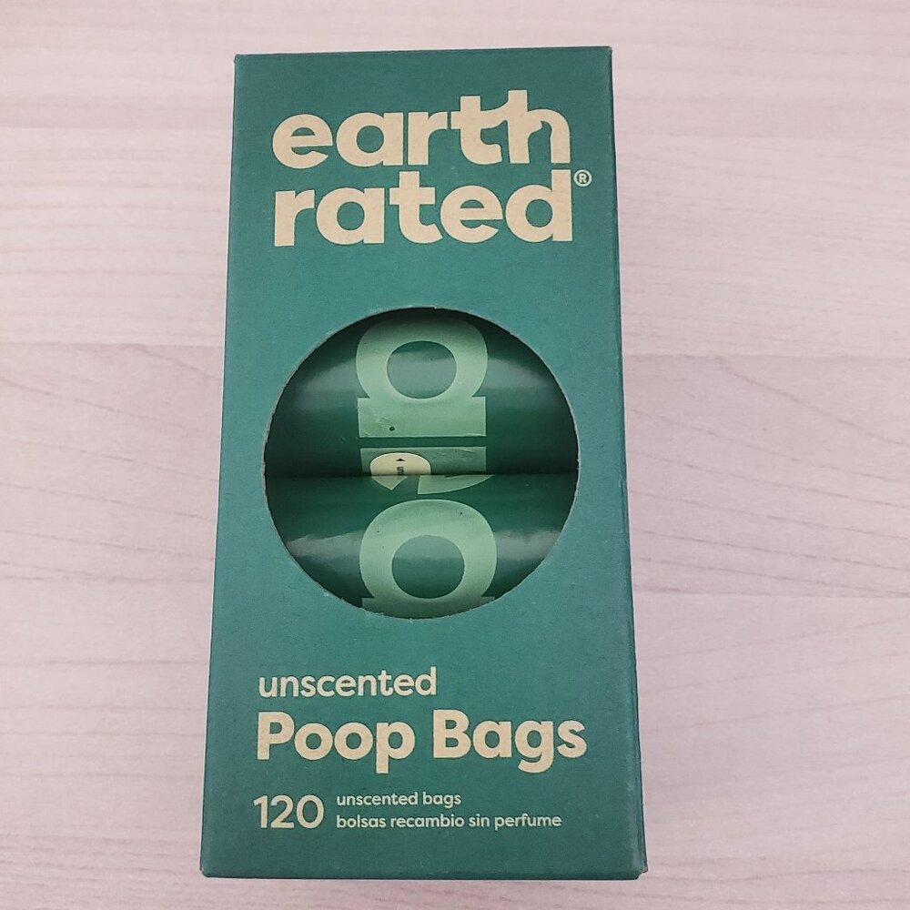 EARTH RATED 120 UNSCENTED POOP BAGS NEW